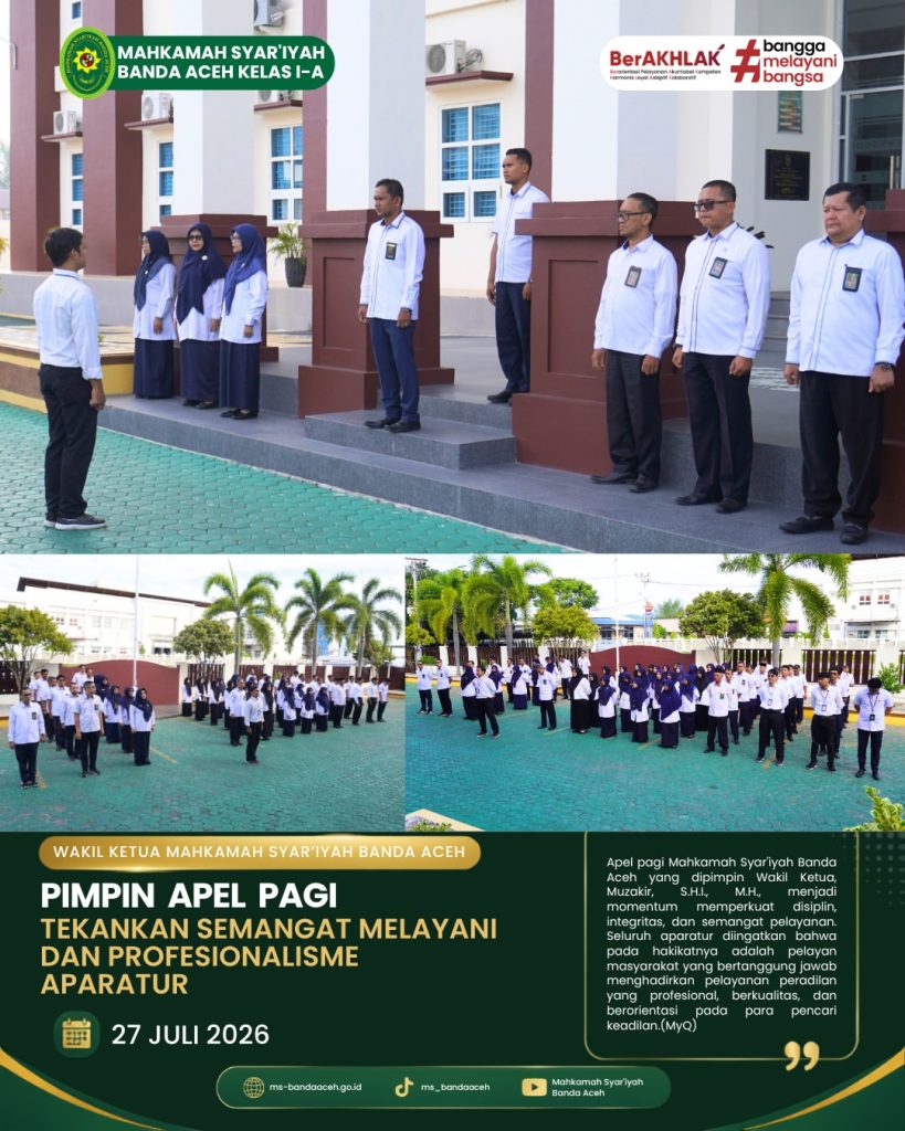 Wakil Ketua Mahkamah Syar’iyah Banda Aceh Pimpin Apel Pagi